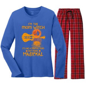 Im The Mom Witch Its Like A Normal Mom Halloween Gift Women's Long Sleeve Flannel Pajama Set 