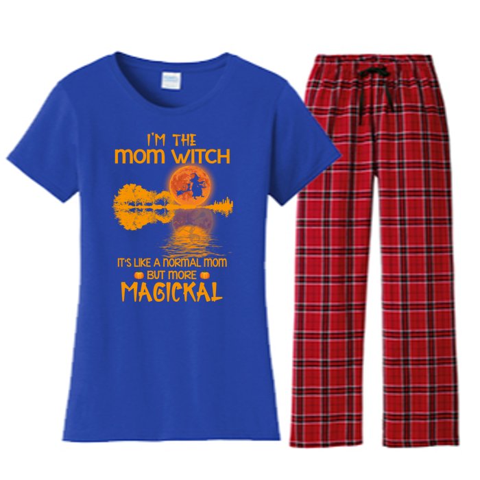 Im The Mom Witch Its Like A Normal Mom Halloween Gift Women's Flannel Pajama Set