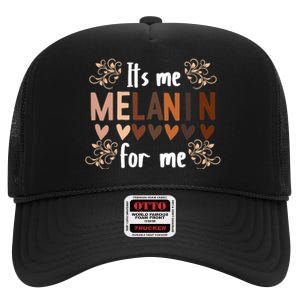 Its The Melanin For Me Black History Month BLM Pan African High Crown Mesh Back Trucker Hat