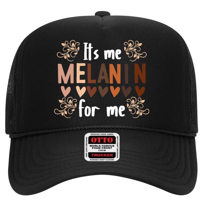 Its The Melanin For Me Black History Month BLM Pan African High Crown Mesh Back Trucker Hat