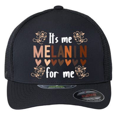 Its The Melanin For Me Black History Month BLM Pan African Flexfit Unipanel Trucker Cap