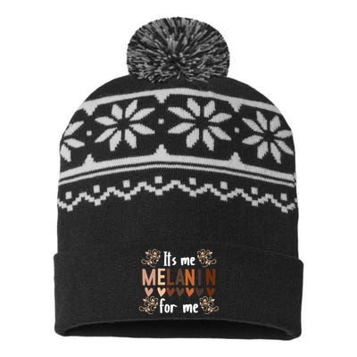 Its The Melanin For Me Black History Month BLM Pan African USA-Made Snowflake Beanie