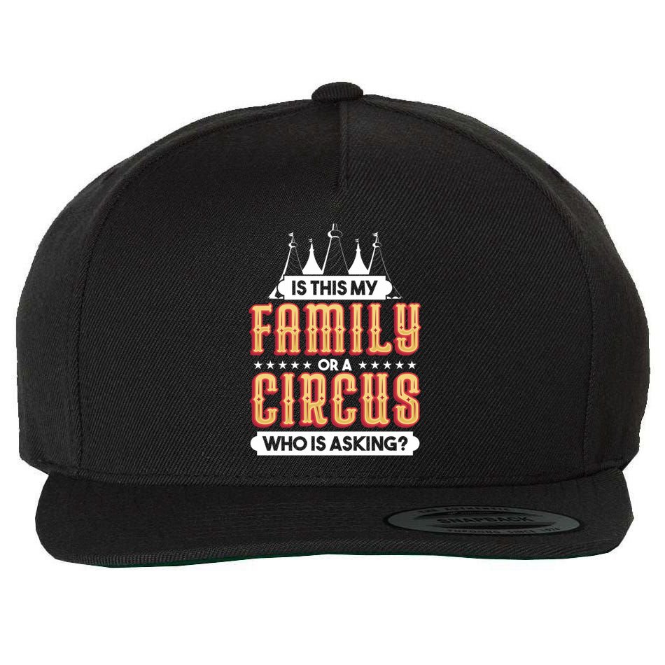 Is This My Family Or A Circus Who Is Asking Circus Gift Funny Gift Wool Snapback Cap
