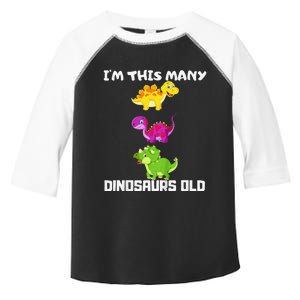 I'm This Many Dinosaurs Old 3 Years Third Birthday Gift Toddler Fine Jersey T-Shirt