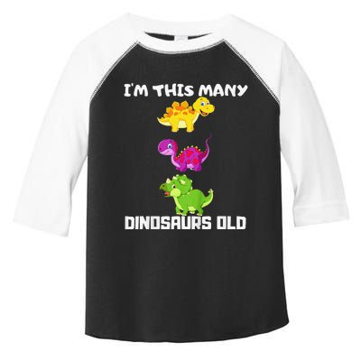 I'm This Many Dinosaurs Old 3 Years Third Birthday Gift Toddler Fine Jersey T-Shirt