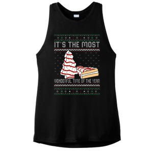 Its The Most Wonderful Time Of The Year Christmas tree cake  Ladies PosiCharge Tri-Blend Wicking Tank