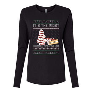 Its The Most Wonderful Time Of The Year Christmas tree cake  Womens Cotton Relaxed Long Sleeve T-Shirt