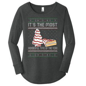 Its The Most Wonderful Time Of The Year Christmas tree cake  Women's Perfect Tri Tunic Long Sleeve Shirt