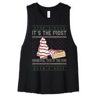 Its The Most Wonderful Time Of The Year Christmas tree cake  Women's Racerback Cropped Tank