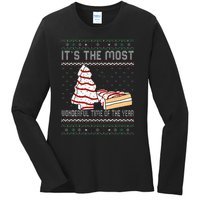 Its The Most Wonderful Time Of The Year Christmas tree cake  Ladies Long Sleeve Shirt