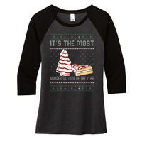 Its The Most Wonderful Time Of The Year Christmas tree cake  Women's Tri-Blend 3/4-Sleeve Raglan Shirt