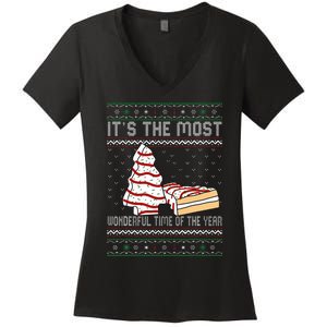 Its The Most Wonderful Time Of The Year Christmas tree cake  Women's V-Neck T-Shirt