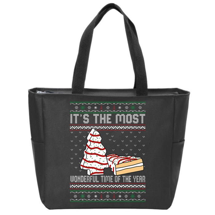 Its The Most Wonderful Time Of The Year Christmas tree cake  Zip Tote Bag