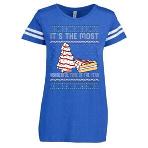 Its The Most Wonderful Time Of The Year Christmas tree cake  Enza Ladies Jersey Football T-Shirt