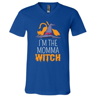 Im The Momma Witch Funny Halloween Witchy Mom Witch Lover Gift V-Neck T-Shirt