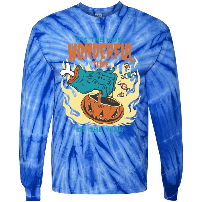 It's The Most Wonderful Time Of The Year Gift Funny Halloween Funny Gift Tie-Dye Long Sleeve Shirt