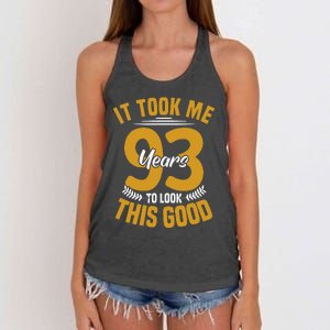 It Took Me 93 Years To Look This Good 93th Birthday Women's Knotted Racerback Tank