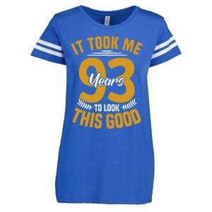 It Took Me 93 Years To Look This Good 93th Birthday Enza Ladies Jersey Football T-Shirt