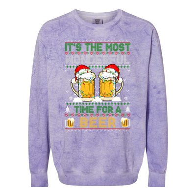 It’S The Most Wonderful Time For A Beer Christmas Colorblast Crewneck Sweatshirt