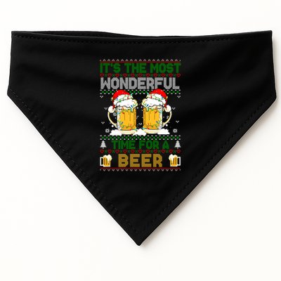 It’S The Most Wonderful Time For A Beer Christmas USA-Made Doggie Bandana