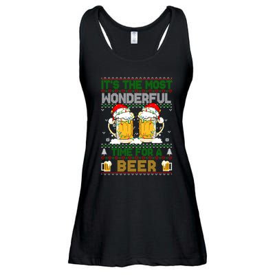 It’S The Most Wonderful Time For A Beer Christmas Ladies Essential Flowy Tank