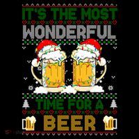 It’S The Most Wonderful Time For A Beer Christmas Pom Pom 12in Knit Beanie