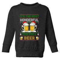 It’S The Most Wonderful Time For A Beer Christmas Toddler Sweatshirt