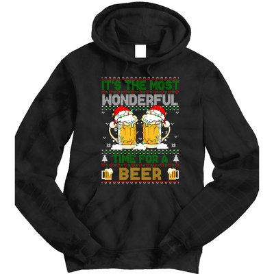 It’S The Most Wonderful Time For A Beer Christmas Tie Dye Hoodie