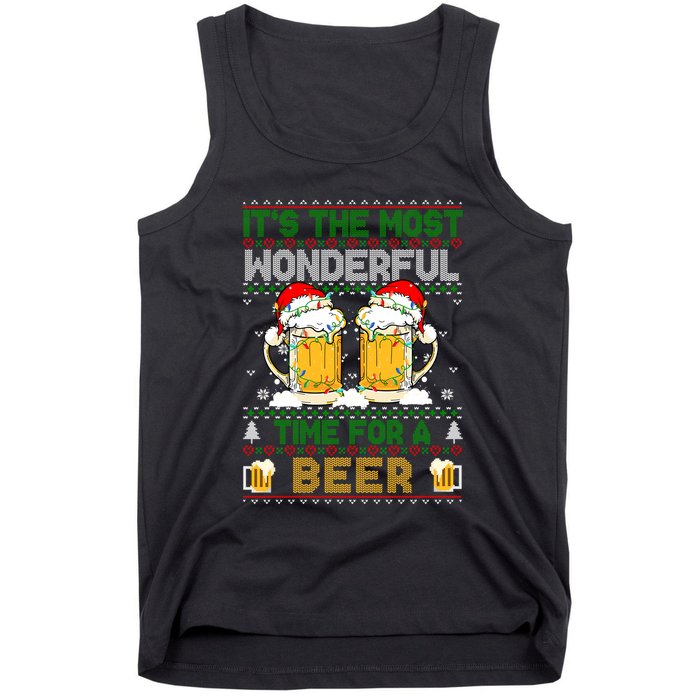 It’S The Most Wonderful Time For A Beer Christmas Tank Top