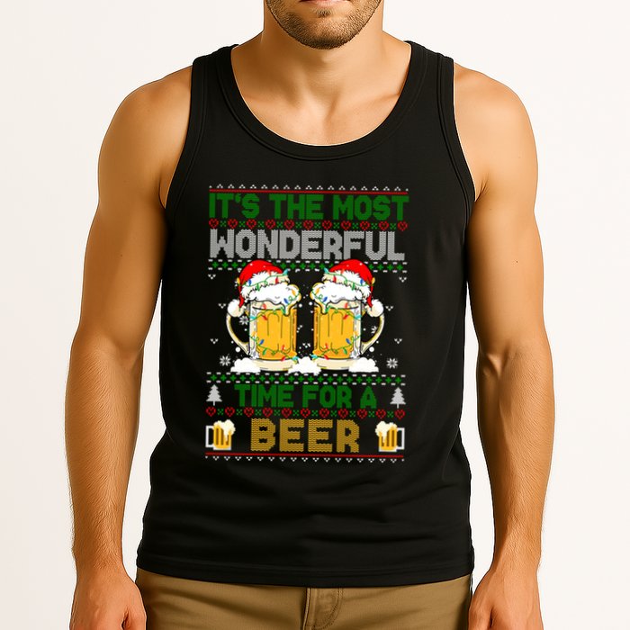 It’S The Most Wonderful Time For A Beer Christmas Tank Top
