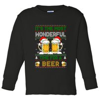 It’S The Most Wonderful Time For A Beer Christmas Toddler Long Sleeve Shirt