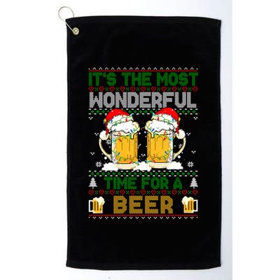 It’S The Most Wonderful Time For A Beer Christmas Golf Towel