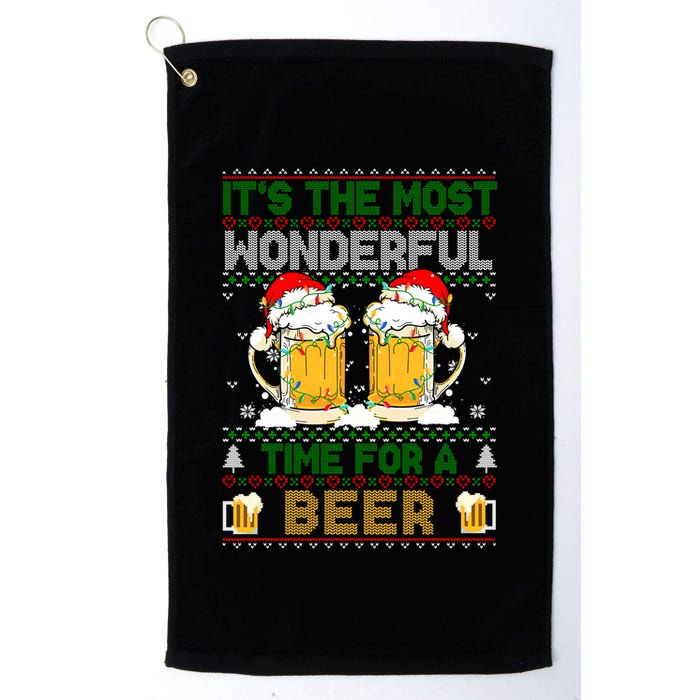 It’S The Most Wonderful Time For A Beer Christmas Golf Towel
