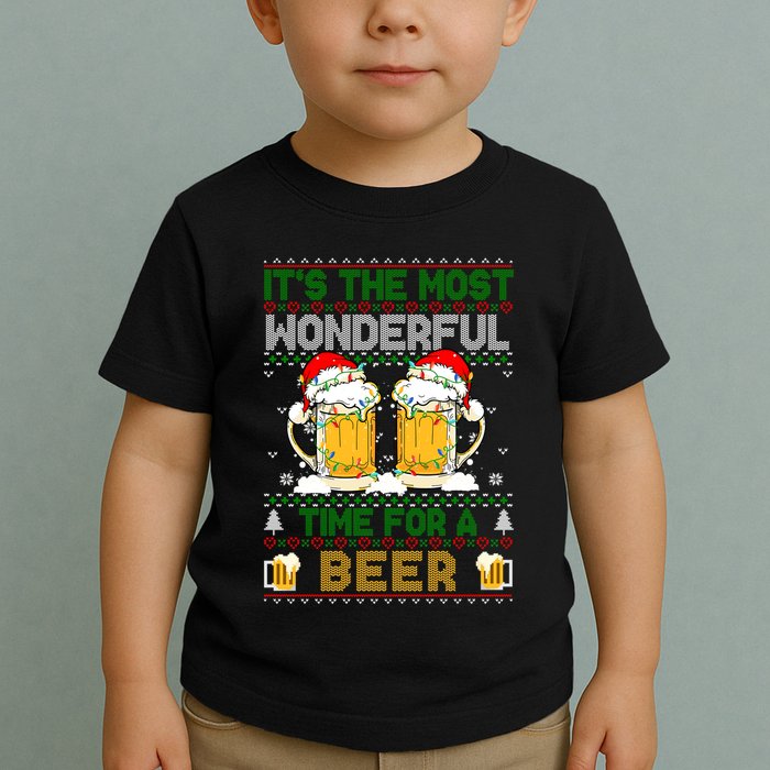 It’S The Most Wonderful Time For A Beer Christmas Toddler T-Shirt