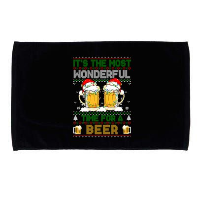 It’S The Most Wonderful Time For A Beer Christmas Microfiber Hand Towel