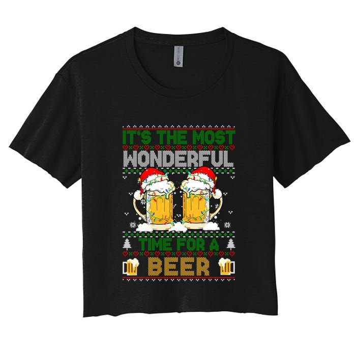 It’S The Most Wonderful Time For A Beer Christmas Crop Top