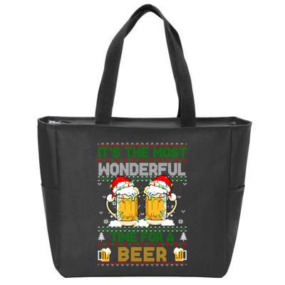 It’S The Most Wonderful Time For A Beer Christmas Zip Tote Bag
