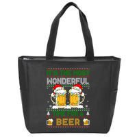 It’S The Most Wonderful Time For A Beer Christmas Zip Tote Bag