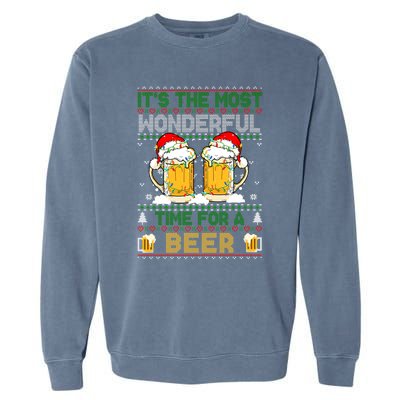 It’S The Most Wonderful Time For A Beer Christmas Garment-Dyed Sweatshirt