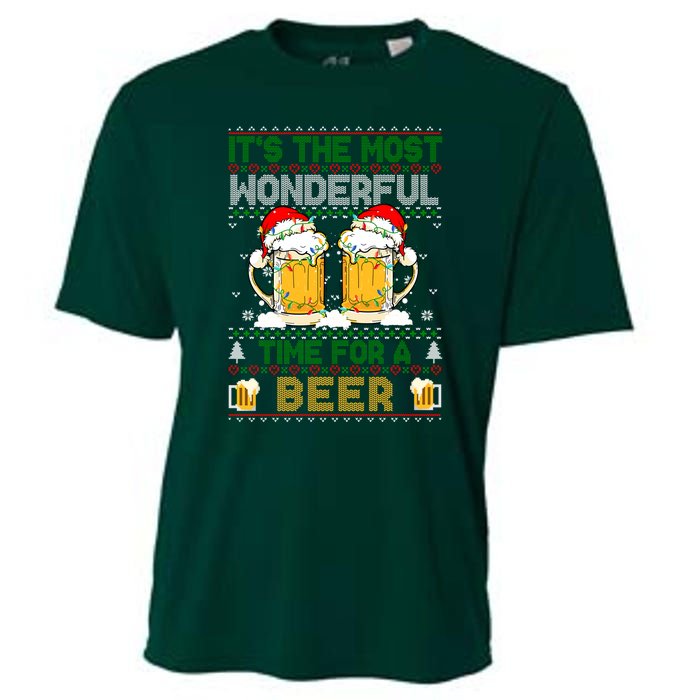 It’S The Most Wonderful Time For A Beer Christmas Cooling Performance Crew T-Shirt