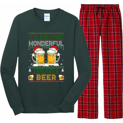 It’S The Most Wonderful Time For A Beer Christmas Long Sleeve Pajama Set