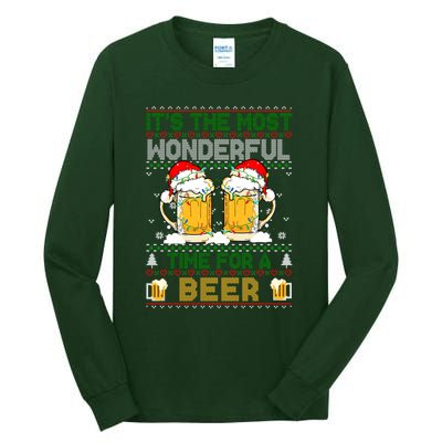 It’S The Most Wonderful Time For A Beer Christmas Tall Long Sleeve T-Shirt