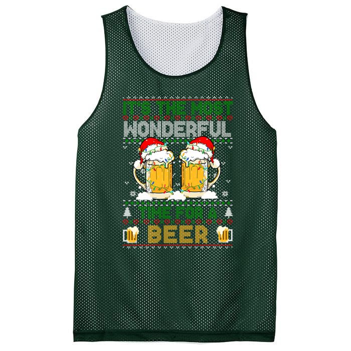 It’S The Most Wonderful Time For A Beer Christmas Mesh Reversible Basketball Jersey Tank