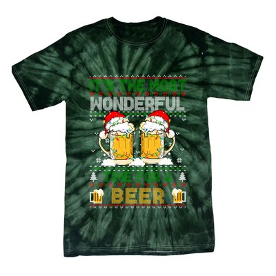 It’S The Most Wonderful Time For A Beer Christmas Tie-Dye T-Shirt