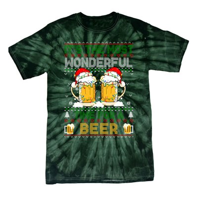 It’S The Most Wonderful Time For A Beer Christmas Tie-Dye T-Shirt