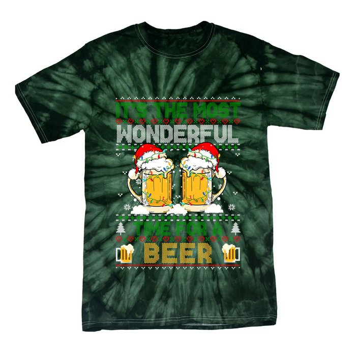 It’S The Most Wonderful Time For A Beer Christmas Tie-Dye T-Shirt