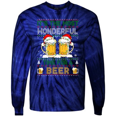 It’S The Most Wonderful Time For A Beer Christmas Tie-Dye Long Sleeve Shirt