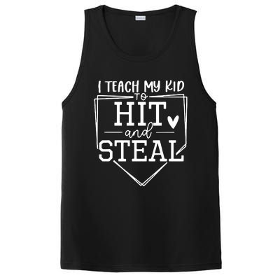 I Teach My To Hit And Steal Baseball Softball Mom Women PosiCharge Competitor Tank