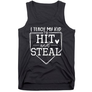 I Teach My To Hit And Steal Baseball Softball Mom Women Tank Top