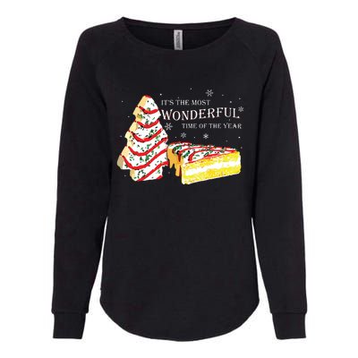 Its The Most Wonderful Time Of The Year Snack Cake Christmas Womens California Wash Sweatshirt